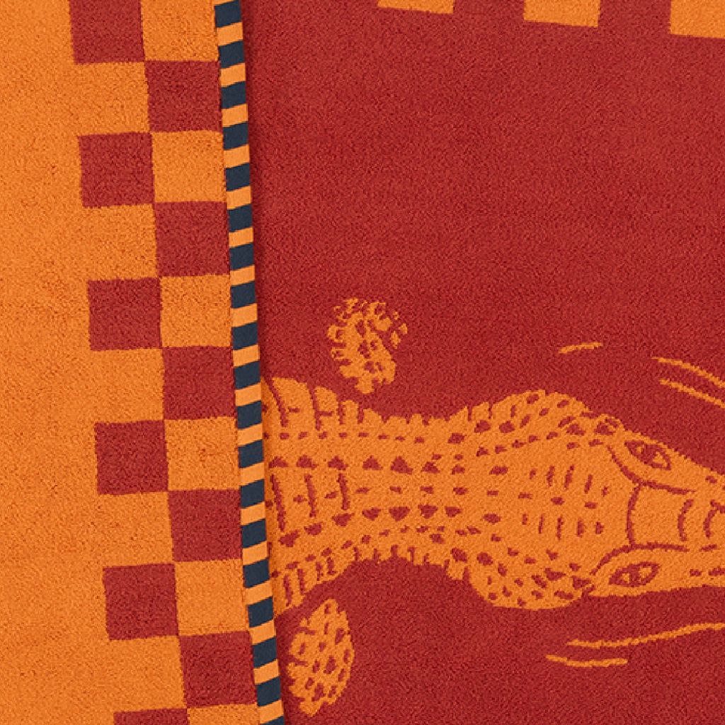 Seabed Nile Crocodile Beach & Bath Towel - Orchard Orange