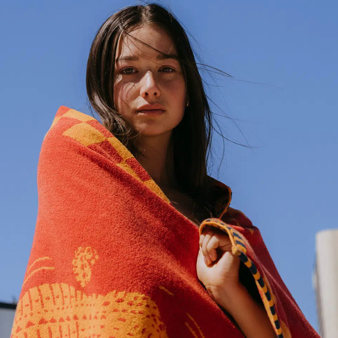 Seabed Nile Crocodile Beach & Bath Towel - Orchard Orange