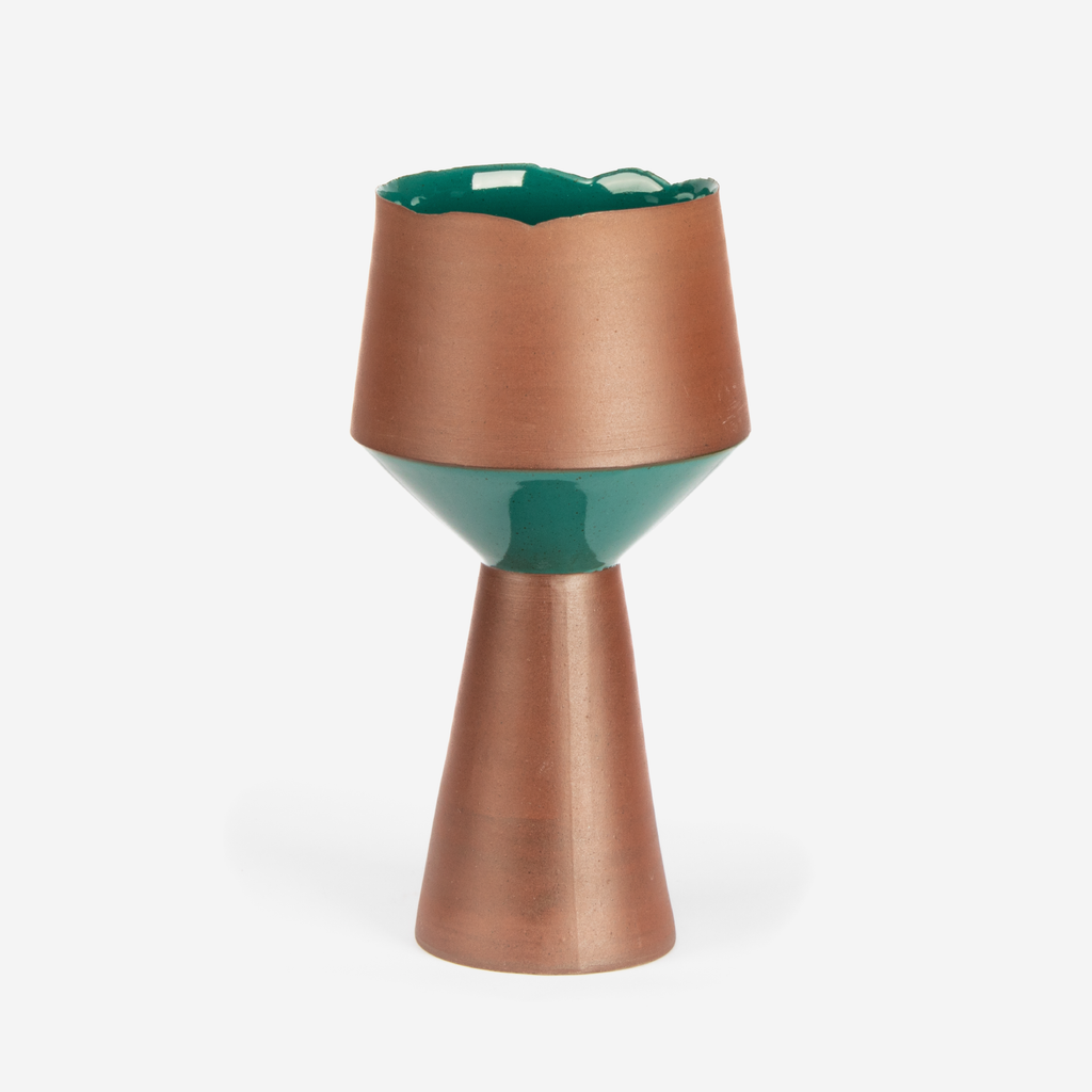 Flake-Rim Vase Z7 - Sea Green