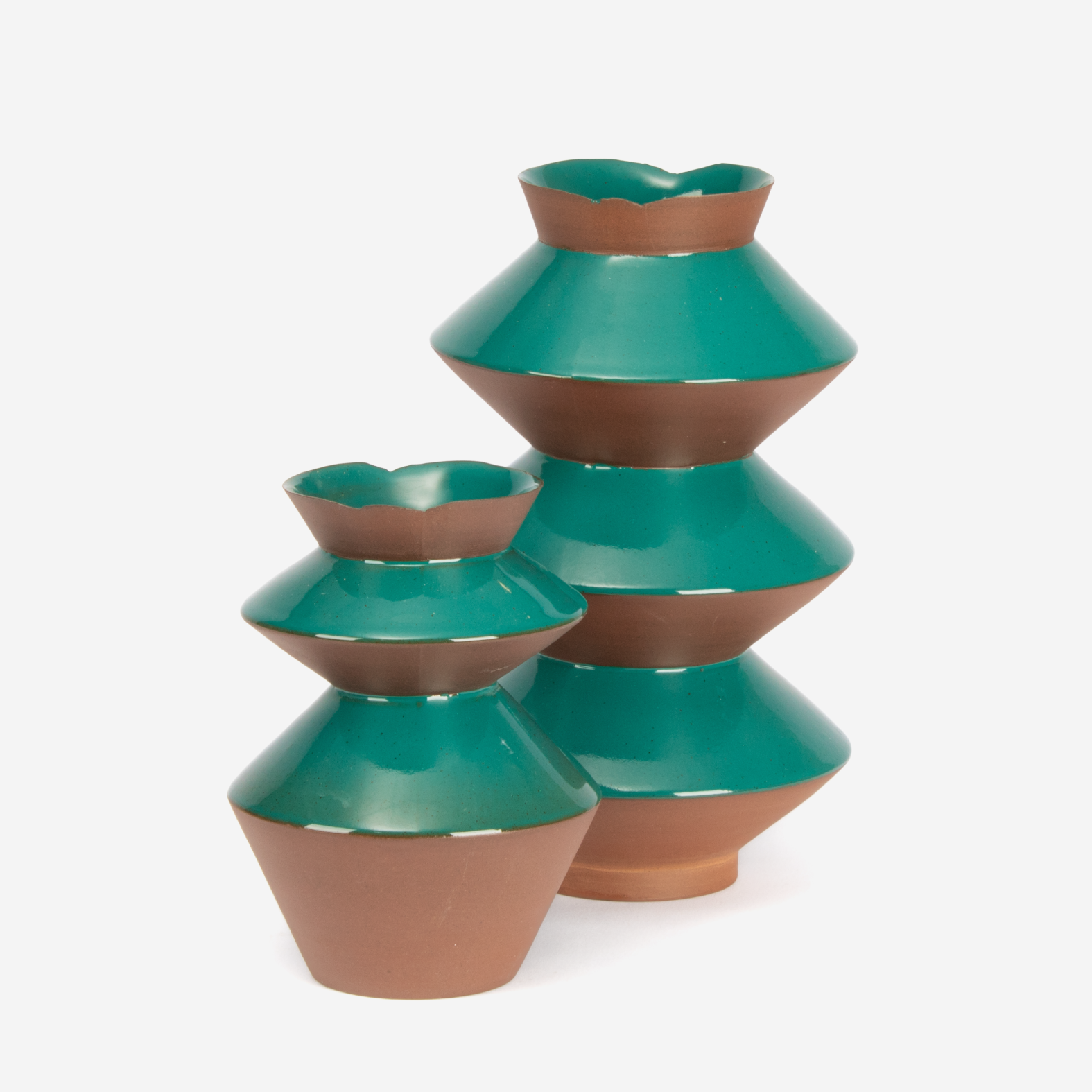 Flake-Rim Vase Z8 - Sea Green