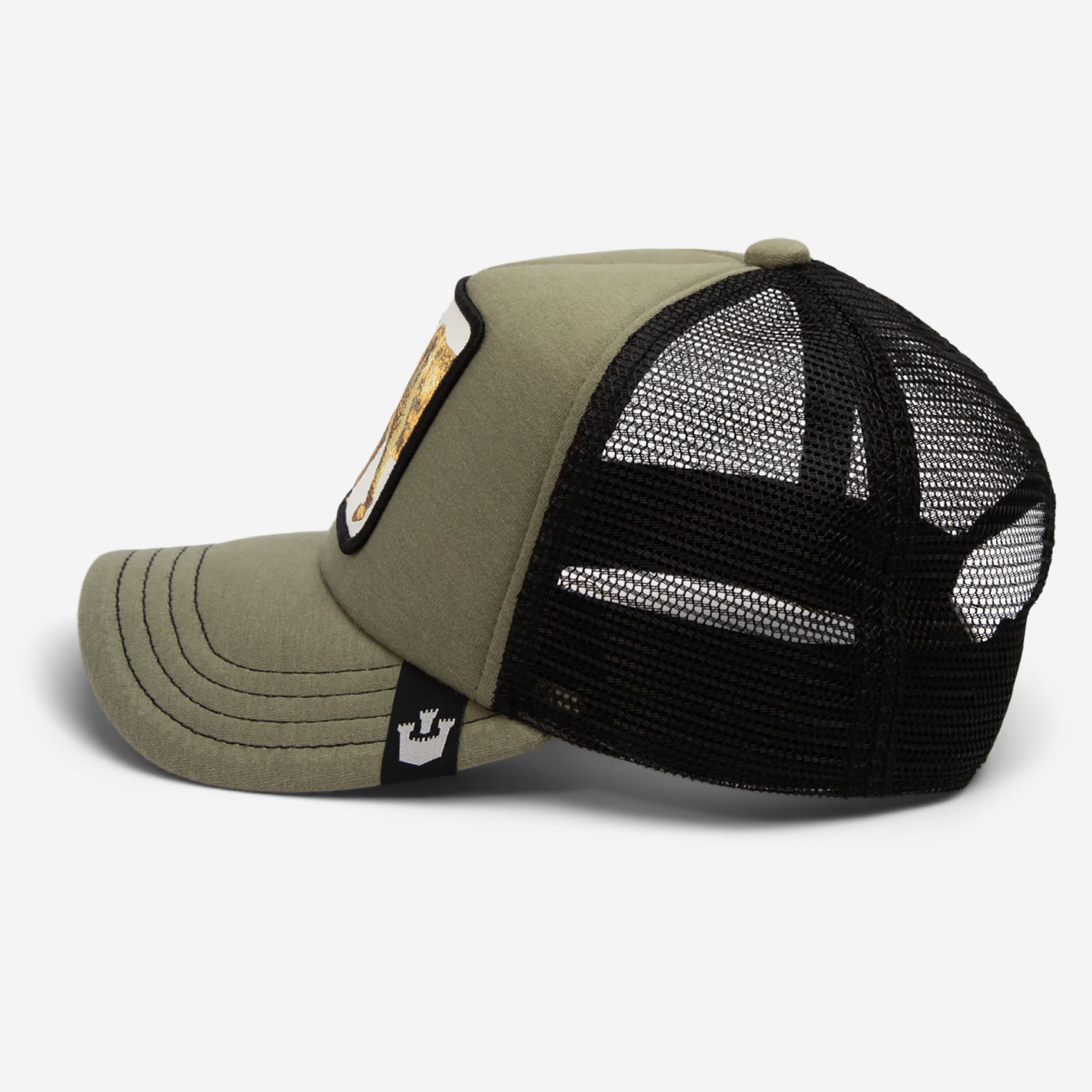 Cats Teef Kids Trucker - Olive