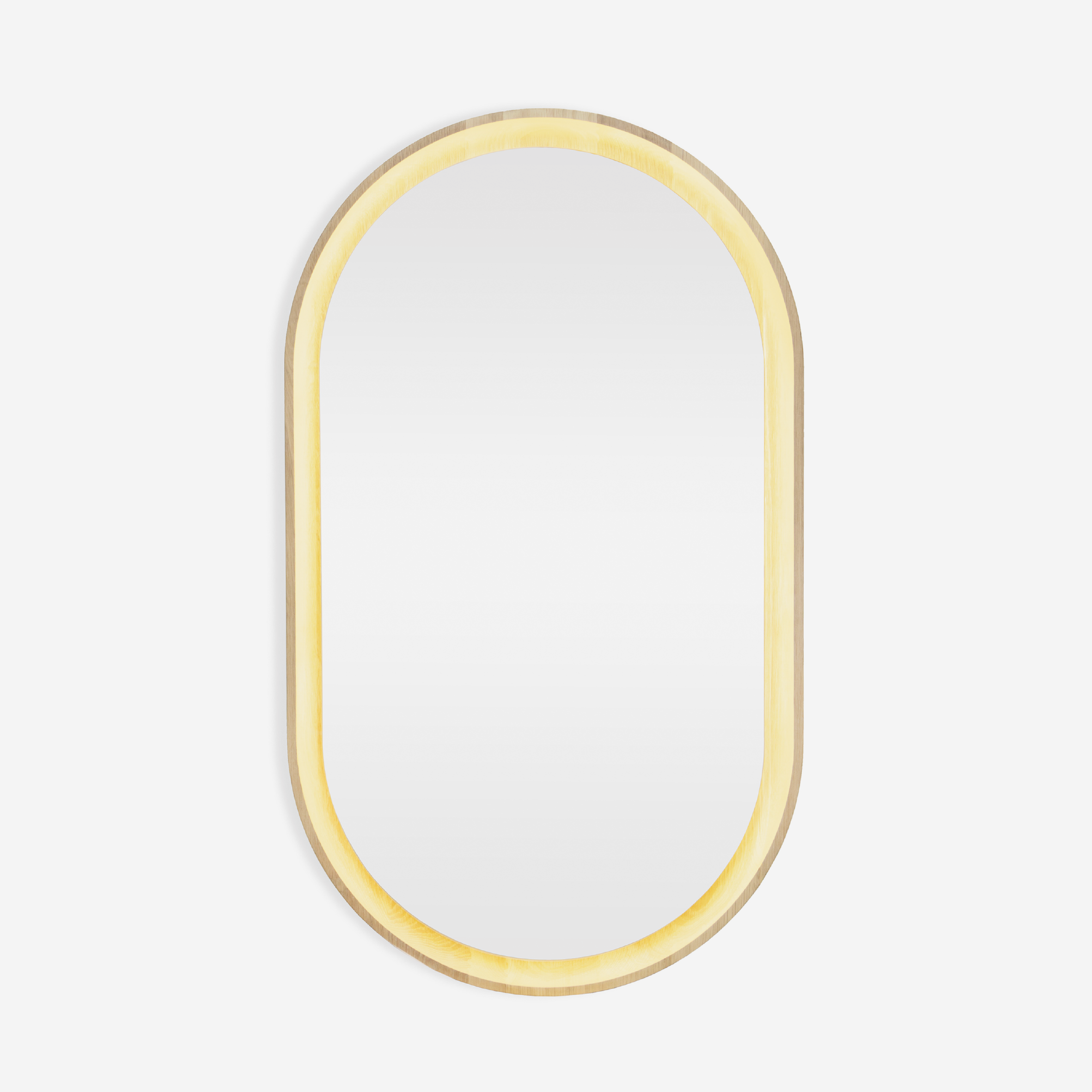 Halo Solid Oak Pill Mirror (with LED)