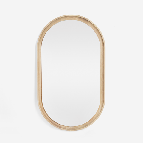 Halo Solid Oak Pill Mirror (with LED)