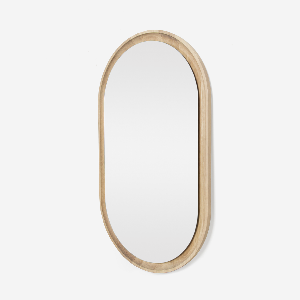 Halo Solid Oak Pill Mirror (with LED)