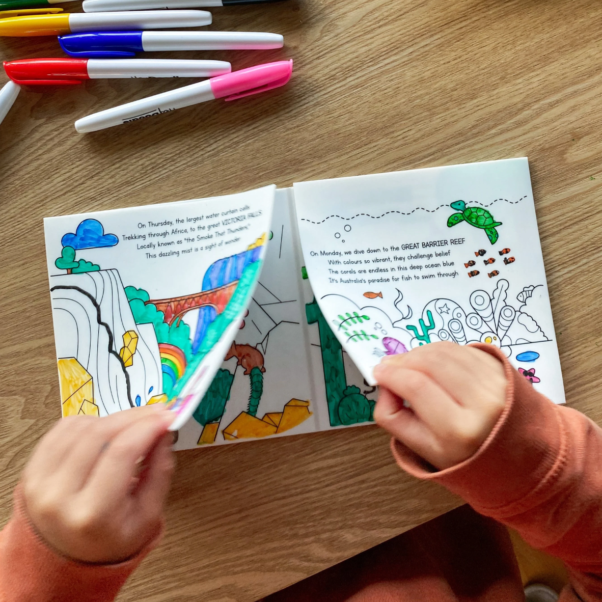 Reusable Colouring Book Tales - Natural Wonders
