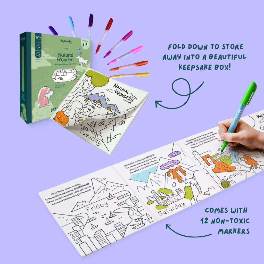 Reusable Colouring Book Tales - Natural Wonders