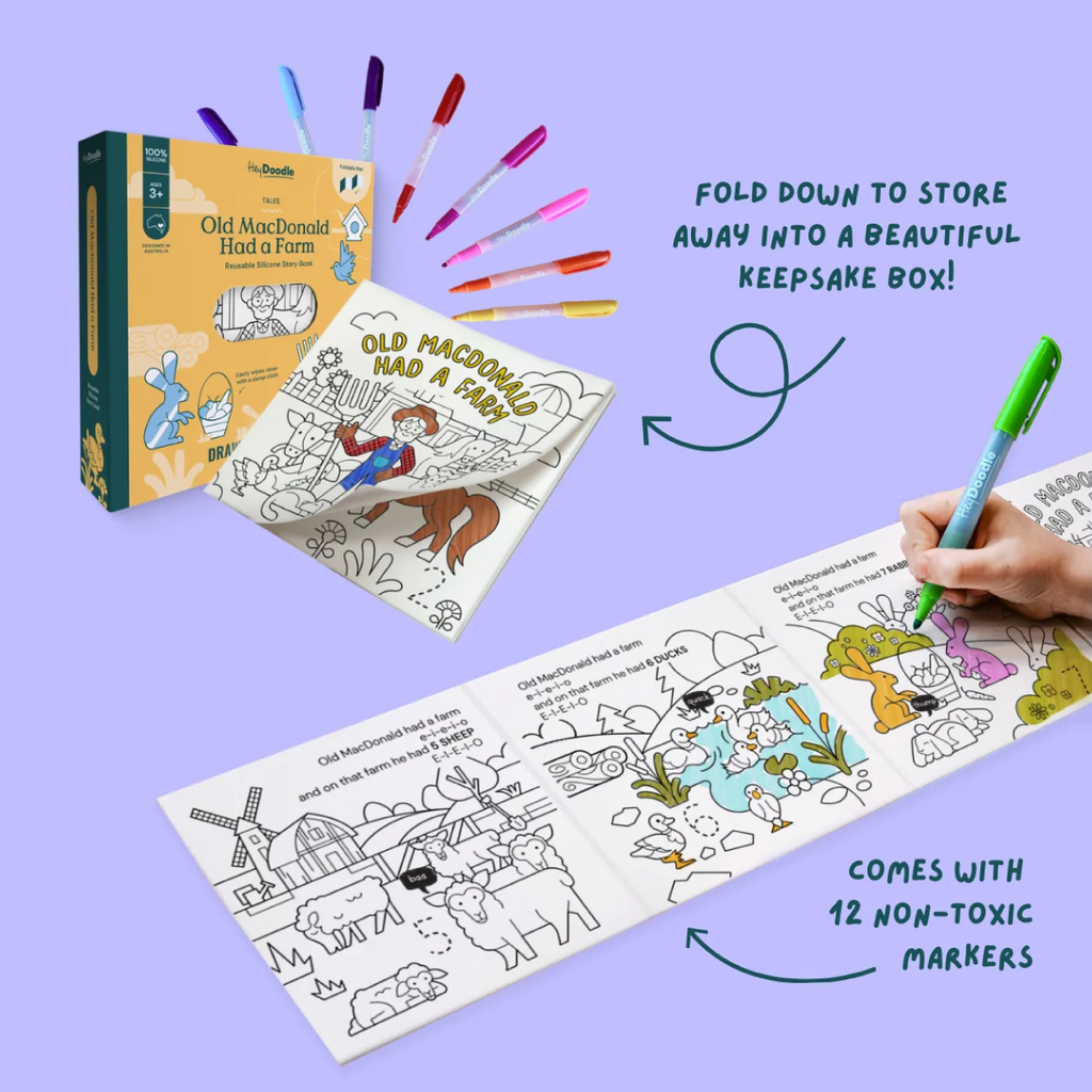 Reusable Colouring Book Tales - Old MacDonald