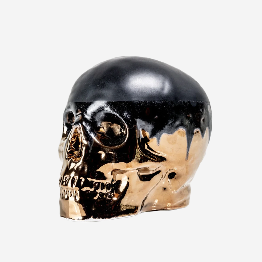 Human Skull - Black & Bronze