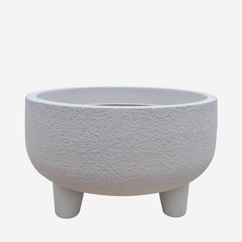 Rustic Low Planter - Off White