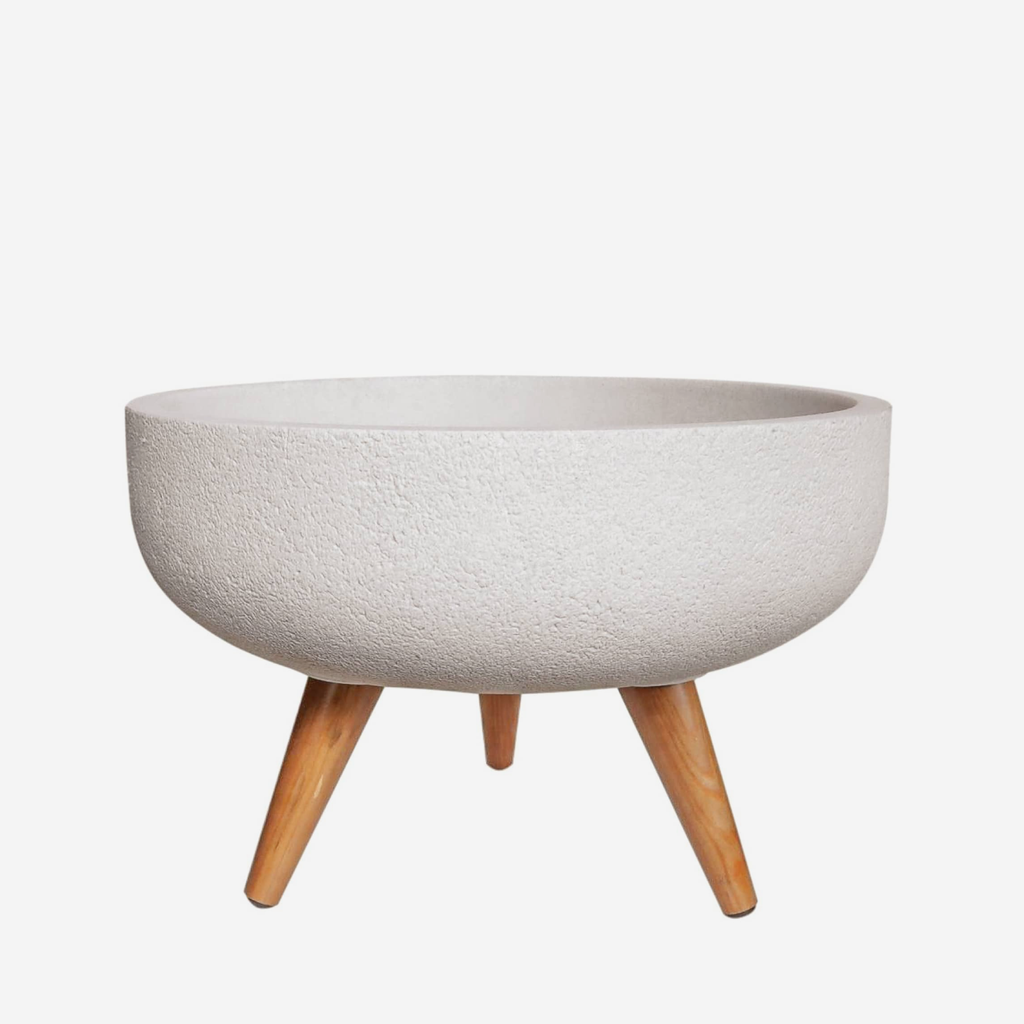 Footed Planter - Off White