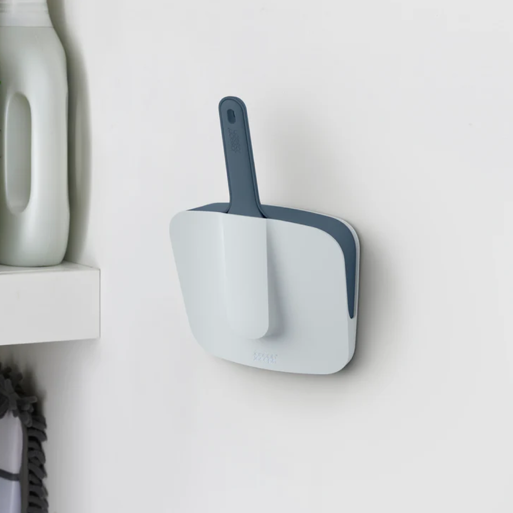 CleanStore Wall-Mounted Dustpan & Brush Set - Blue