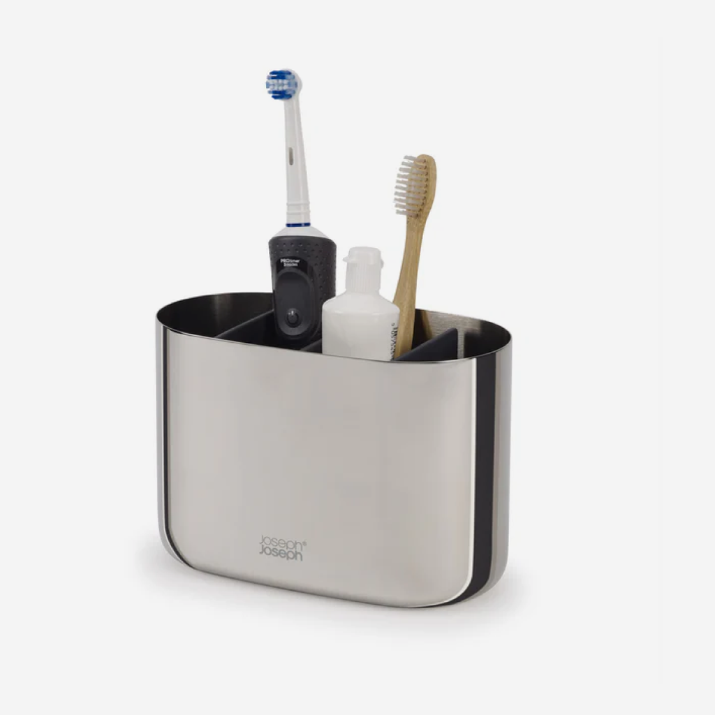 EasyStore™ Luxe Stainless Steel Toothbrush Caddy Large