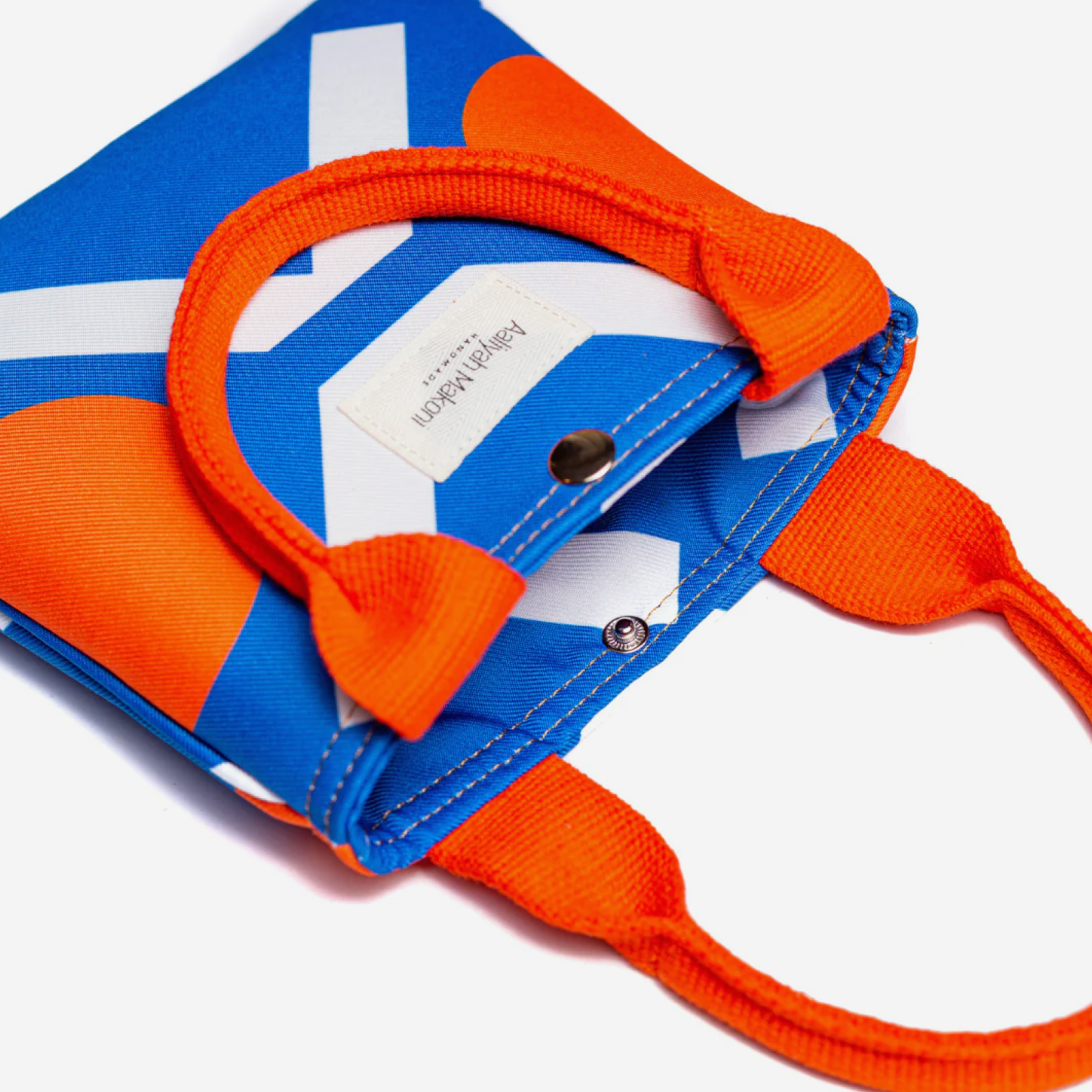 Lines & Circles Mini Tote - Blue/Orange