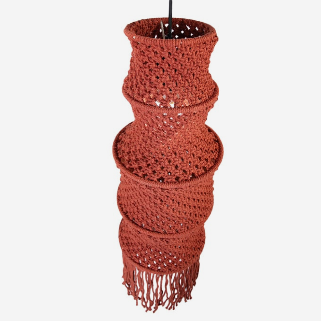 Macrame Lampshade - Rust