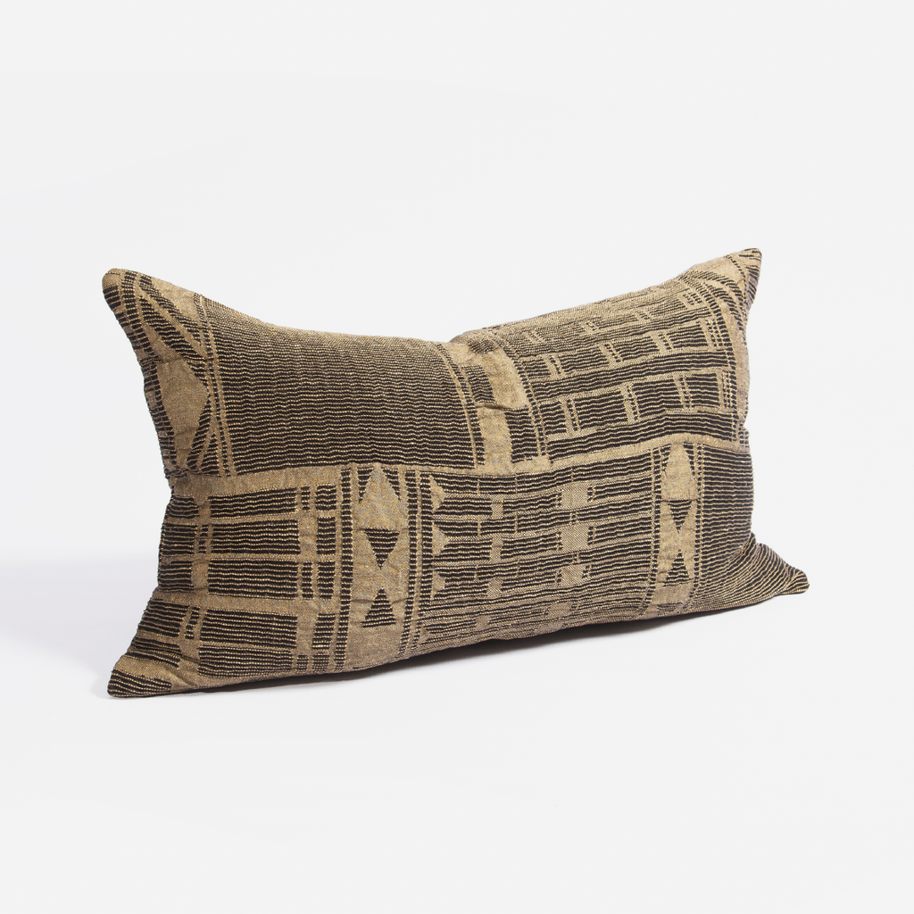 Metallic Bogolan Cushion Cover - Gold & Black