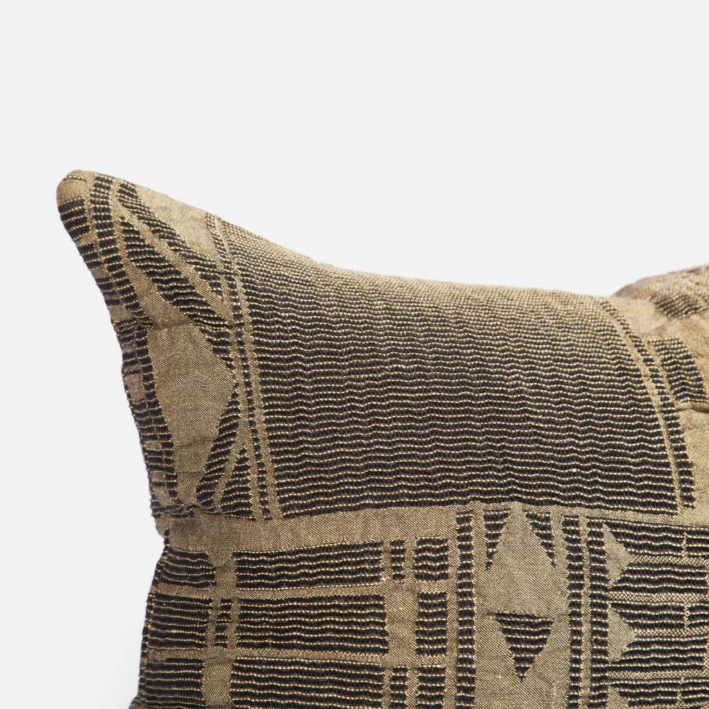 Metallic Bogolan Cushion Cover - Gold & Black