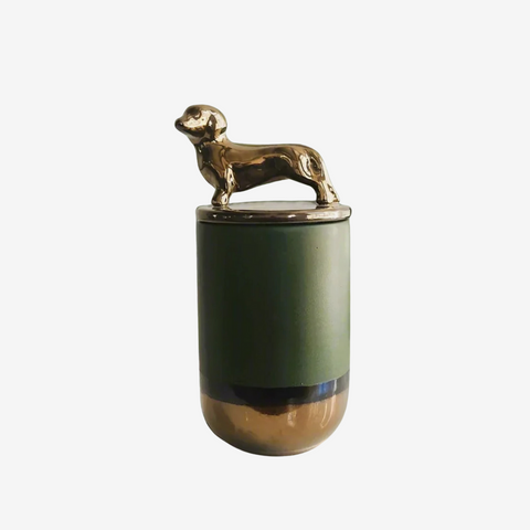 Love You Long Time Canister - Green & Bronze