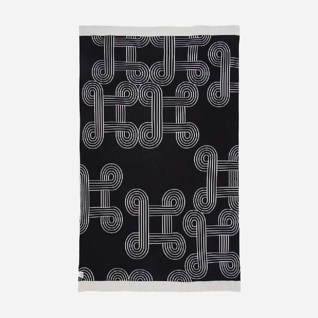 Ouroboros Throw -  Black Cream