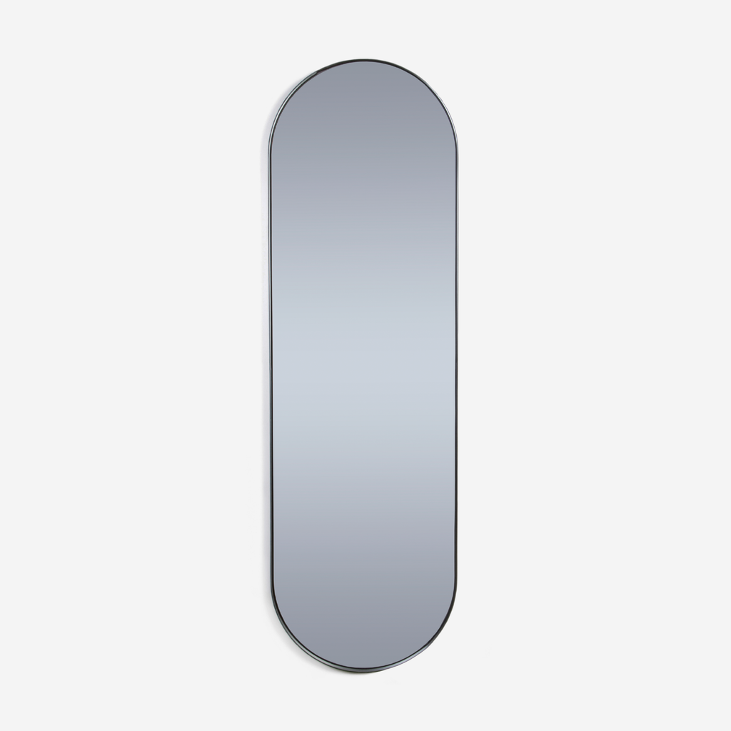 Oversized Deep Frame Pill Mirror - Smoke