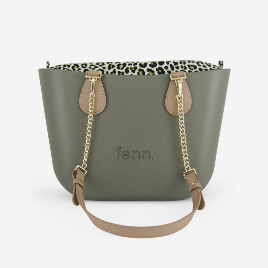 Petite Handbag - Watercress - Light Tan - Gold Chain