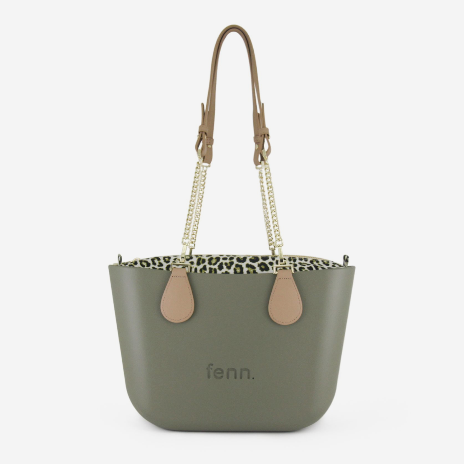 Petite Handbag - Watercress - Light Tan - Gold Chain