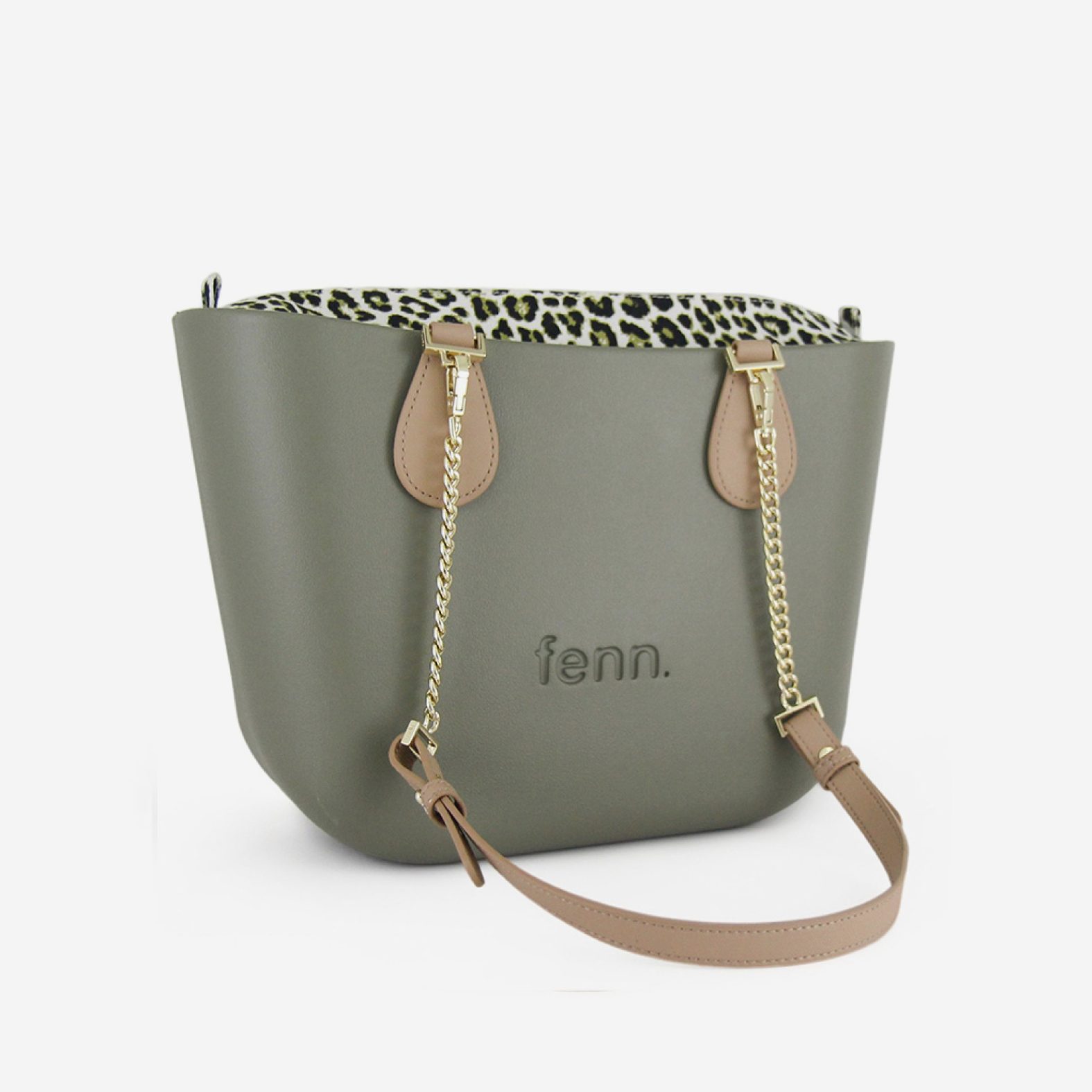 Petite Handbag - Watercress - Light Tan - Gold Chain