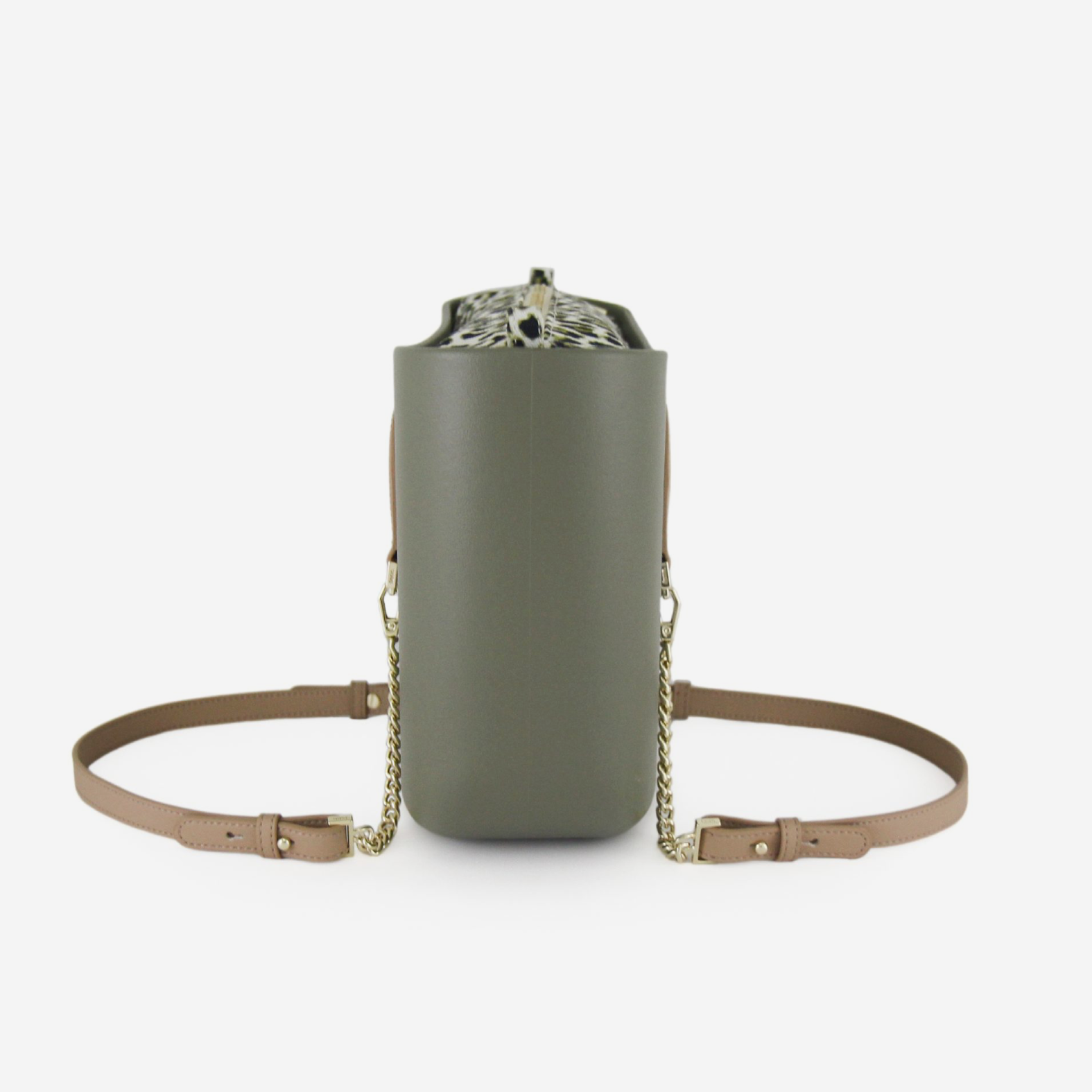 Petite Handbag - Watercress - Light Tan - Gold Chain