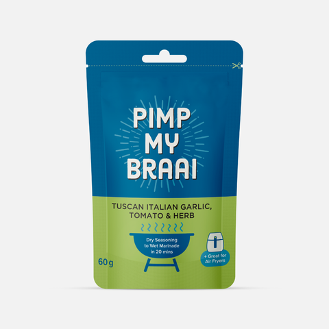 Pimp My Braai seasoning packet on a white background