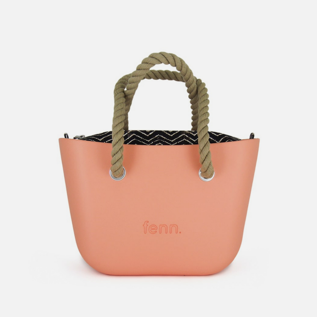 Petite Handbag - Salmon - Beige Rope