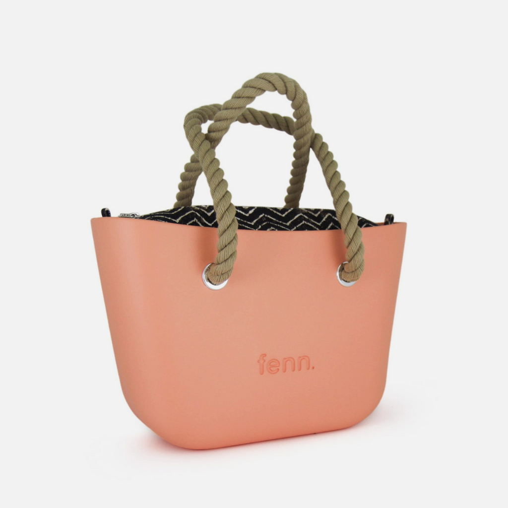 Petite Handbag - Salmon - Beige Rope