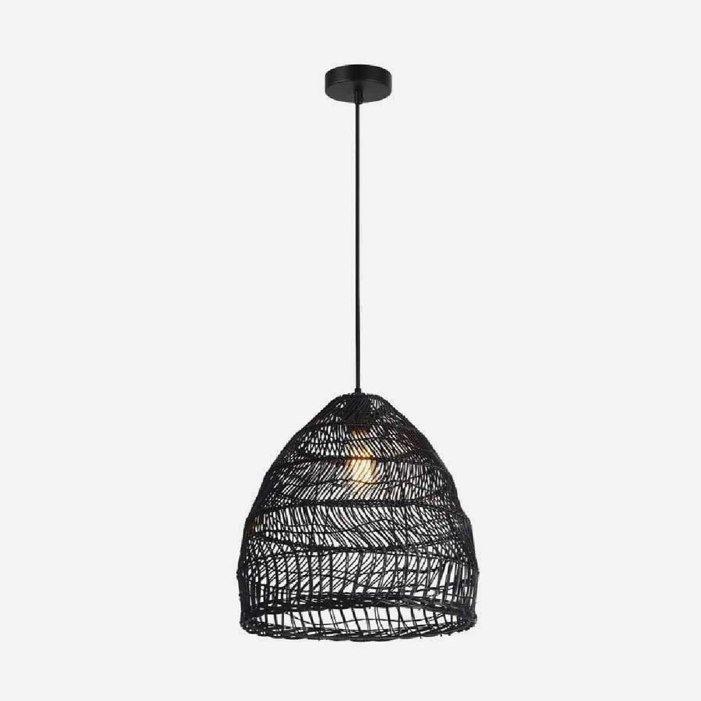 Rattan Pendant Light - Black