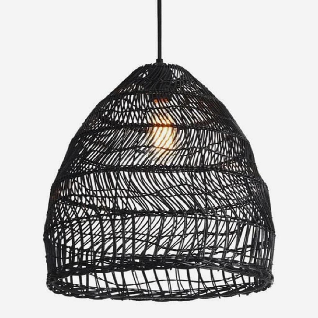 Rattan Pendant Light - Black