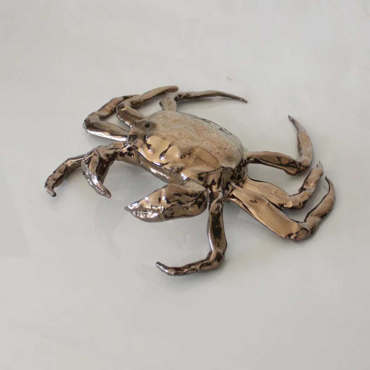 Ceramic Crab Sculpture - Bronze