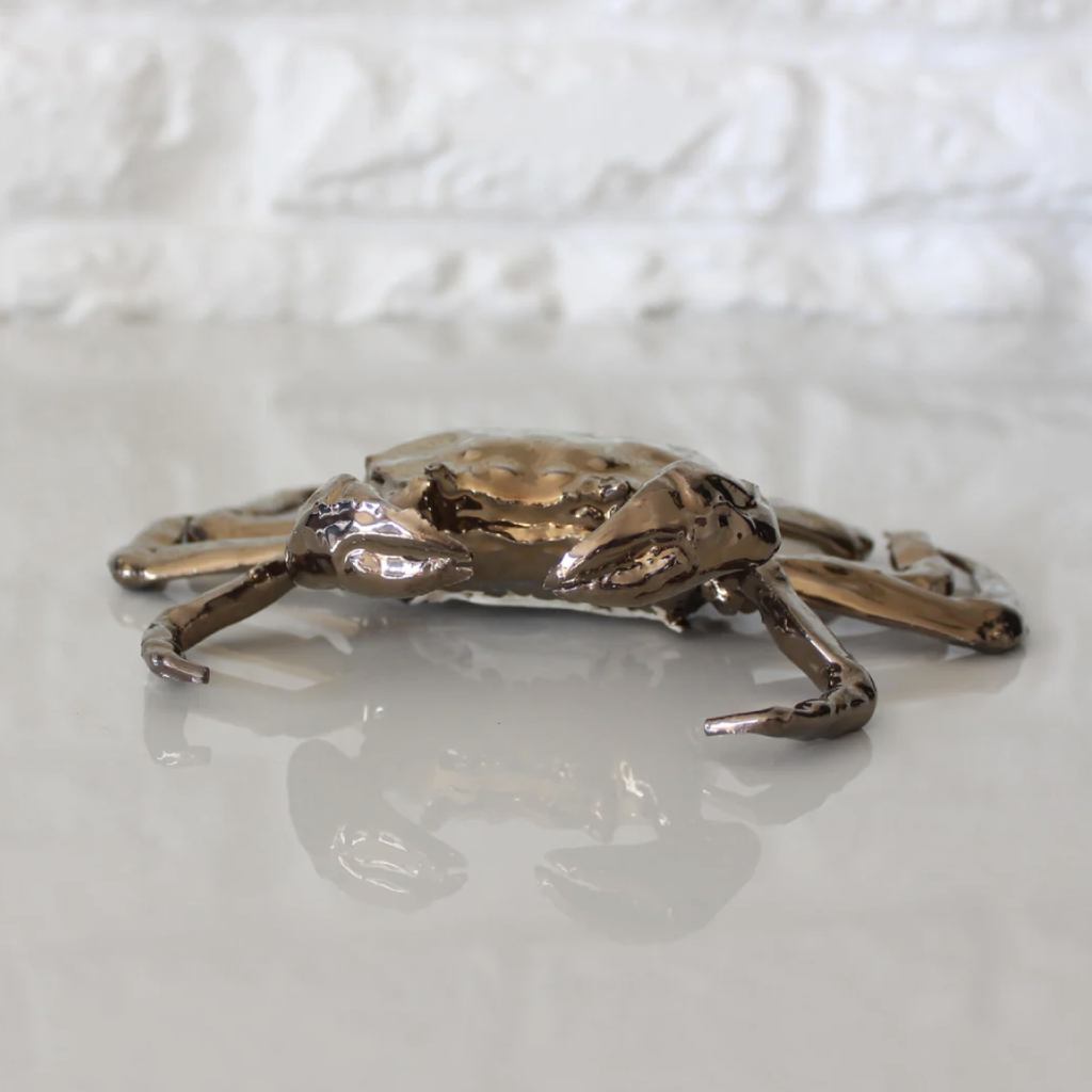 Ceramic Crab Sculpture - Bronze