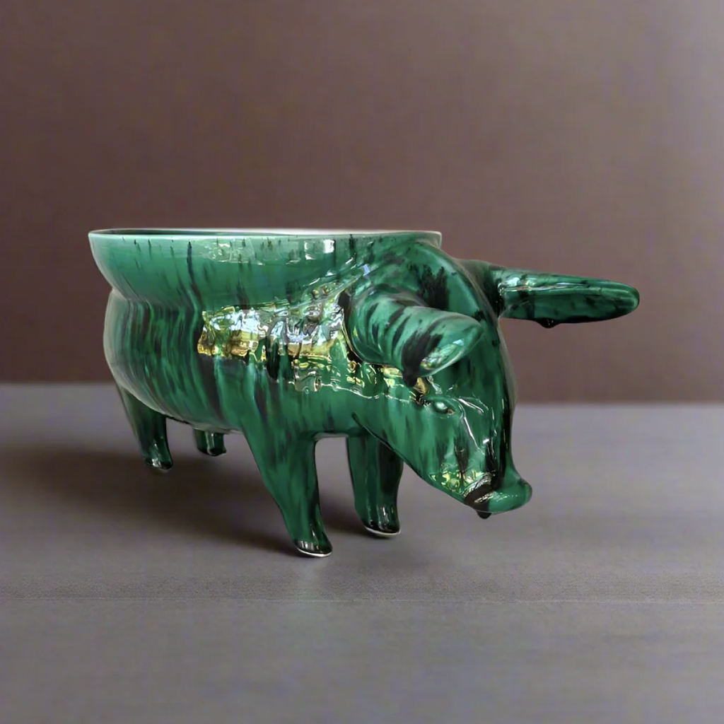 Pig Bowl - Emerald Green