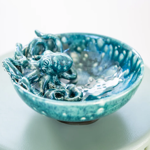 Shy Shy Octopus Bowl - Bubbling Blue