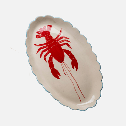 Scalloped Oval Platter - Lobster
