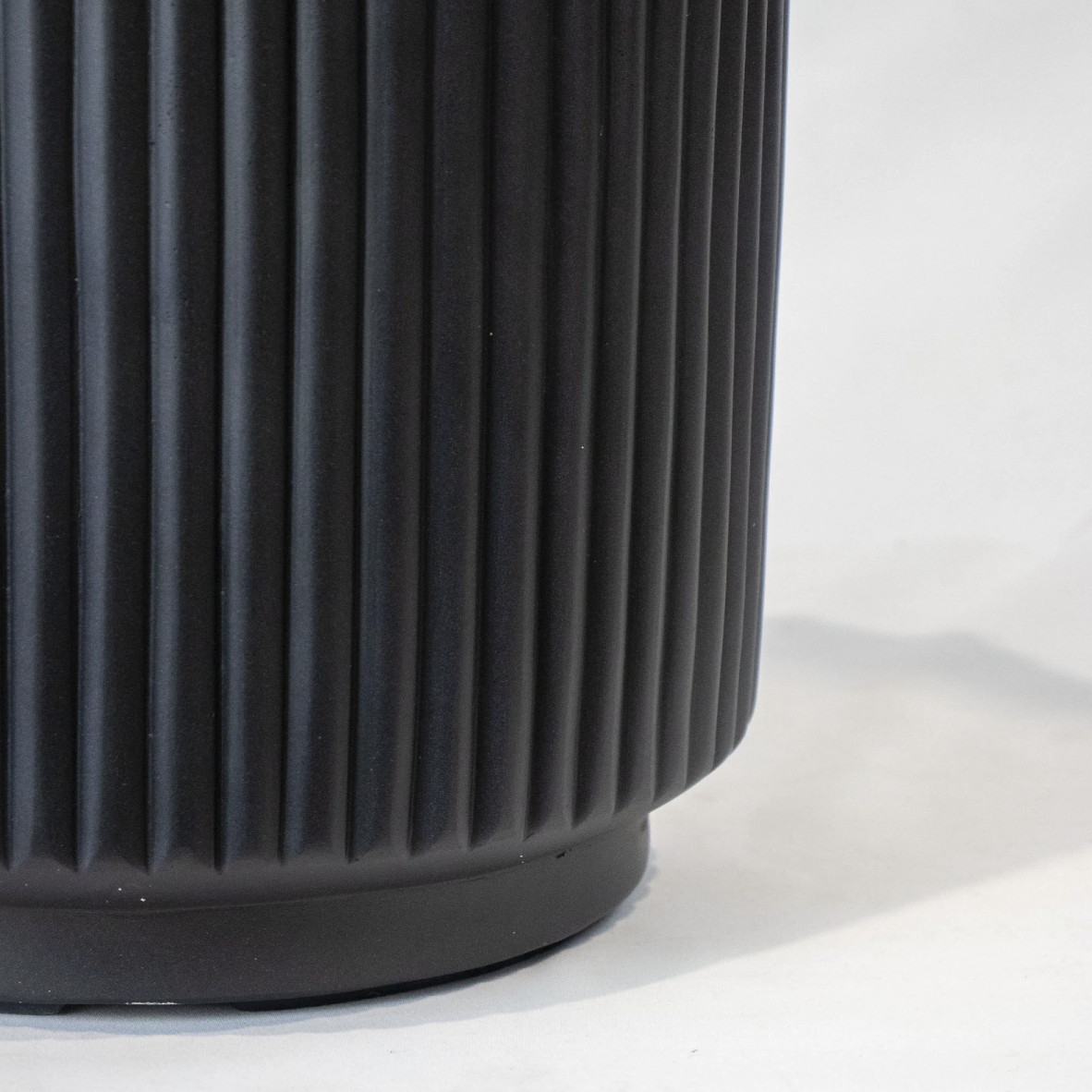 Ribbed Footed Planter Set Of 3 - Matte Black