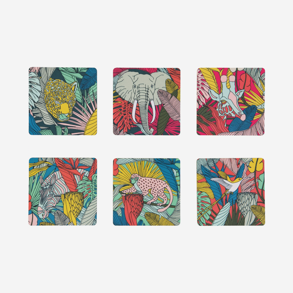 Square Coasters Set of 6 - Wild At Heart