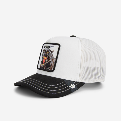 The Suede Strength Panther Trucker - Black & White