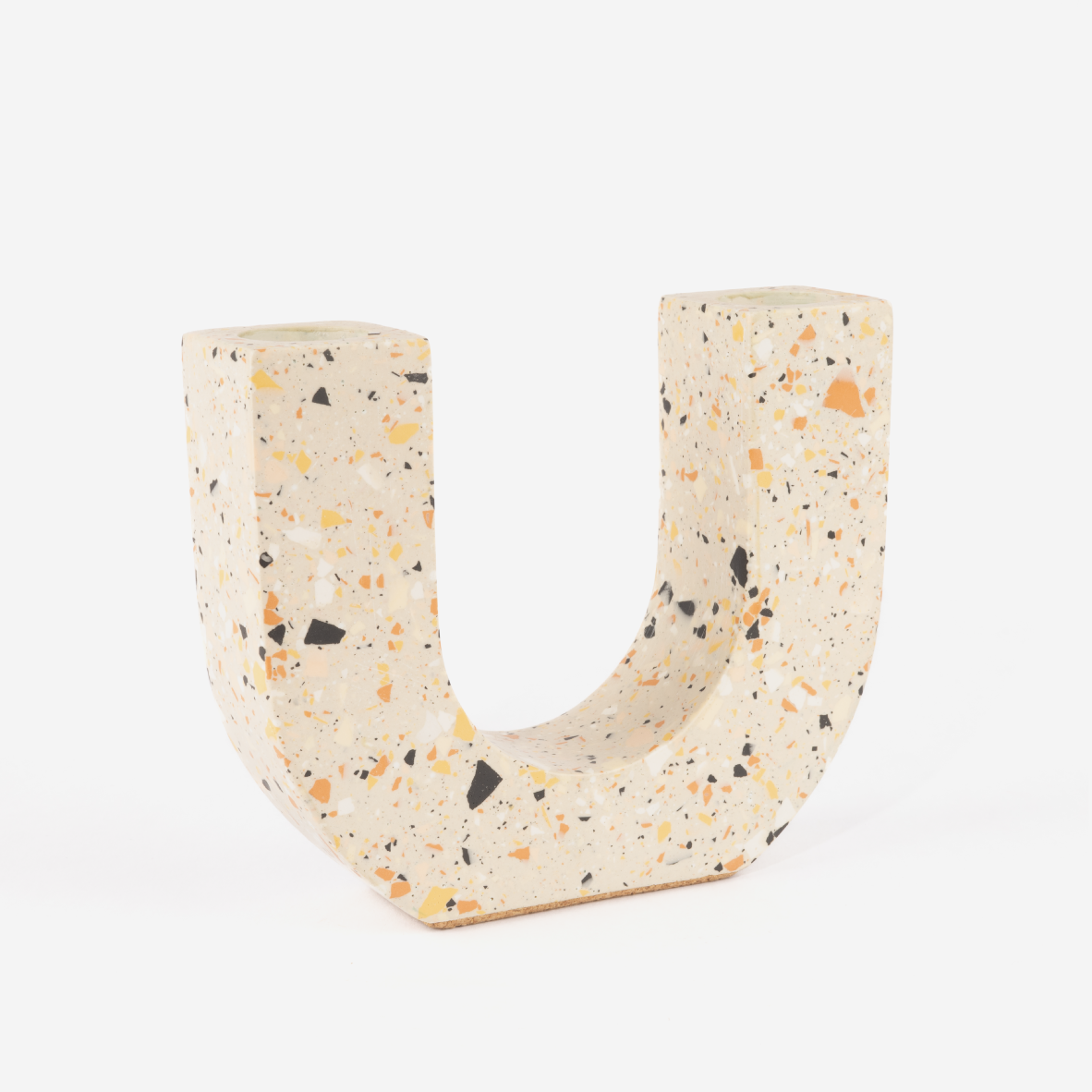 U-Shaped Candle Holder - Nude Terrazzo