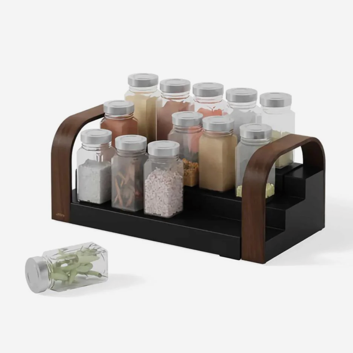 Bellwood Spice Shelf 3 Tier - Black and Walnut