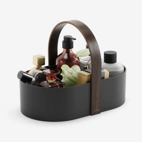 Bellwood Storage Caddy - Black & Walnut