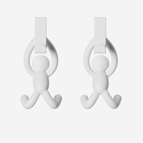 Buddy Over The Cabinet Hooks Set Of 2 - White