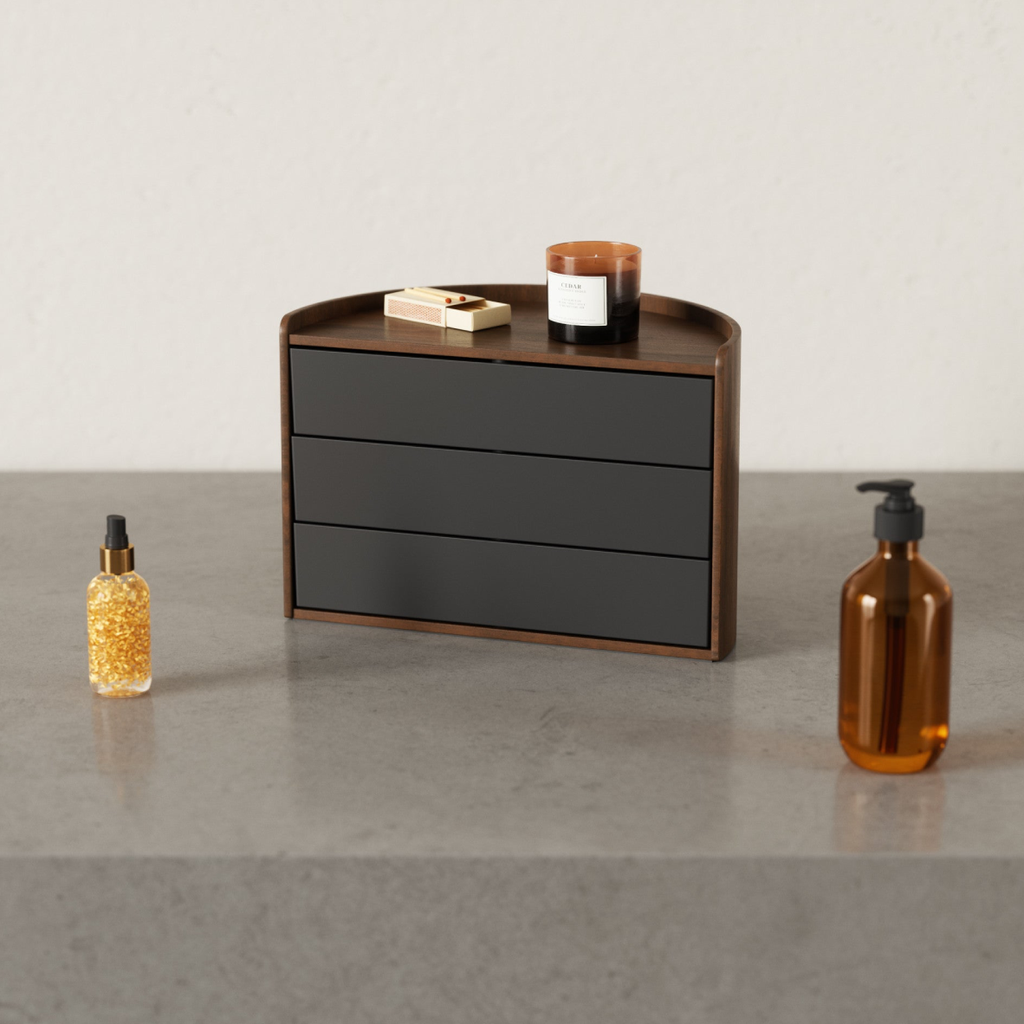 Moona Storage Box - Black & Walnut