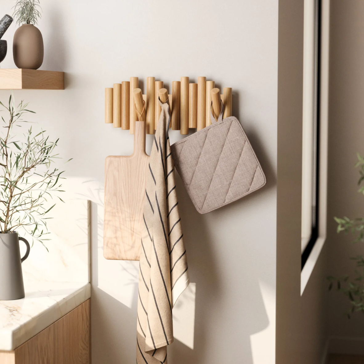 Picket Rail Wall Hook - Natural