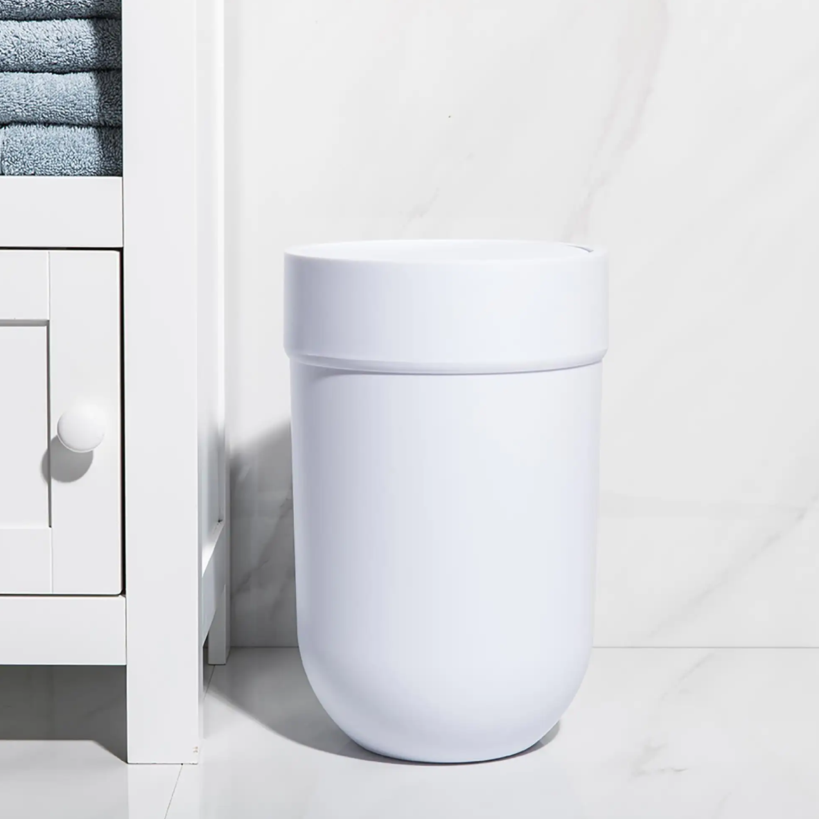 Touch Trash Can - White