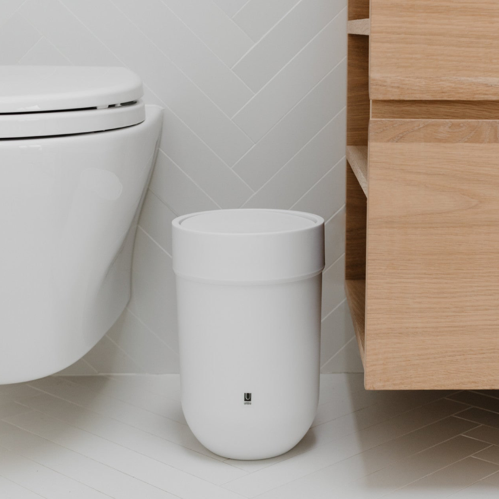 Touch Trash Can - White