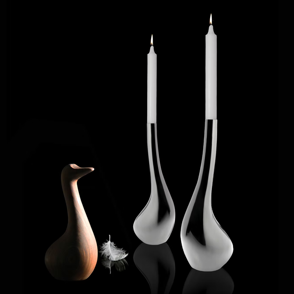 Mr And Mrs Swan Candlestick Set