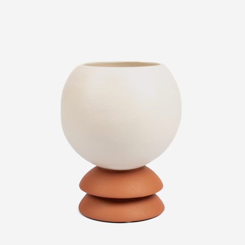 Paradise Planter - Bisque & Terracotta